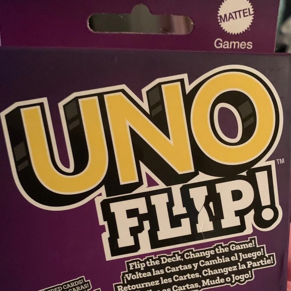 Mattel UNO FLIP! Card Game - Purple & Yellow